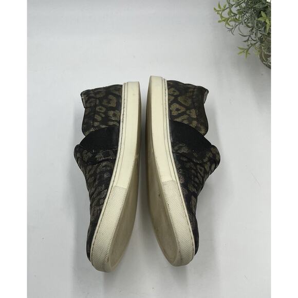LANVIN Paris Metallic Black Gold Leopard Slip on Brocade Sneaker Size 38 /US 7 - Picture 13 of 14